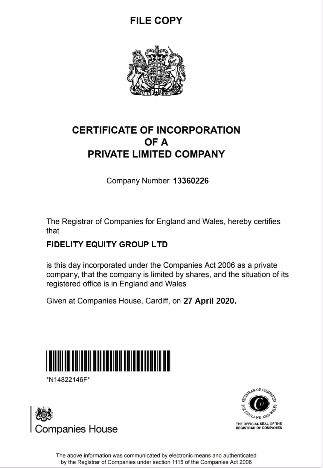 fidel-equity.ltd  certificate